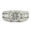 Simon G Round Semi-Mount Engagement Ring Platinum Bead Set G/VS SZ 6.5