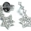 Star Dangle Diamond Earrings in 18k White Gold (.49 ct TDW, VS Clarity, F Color)