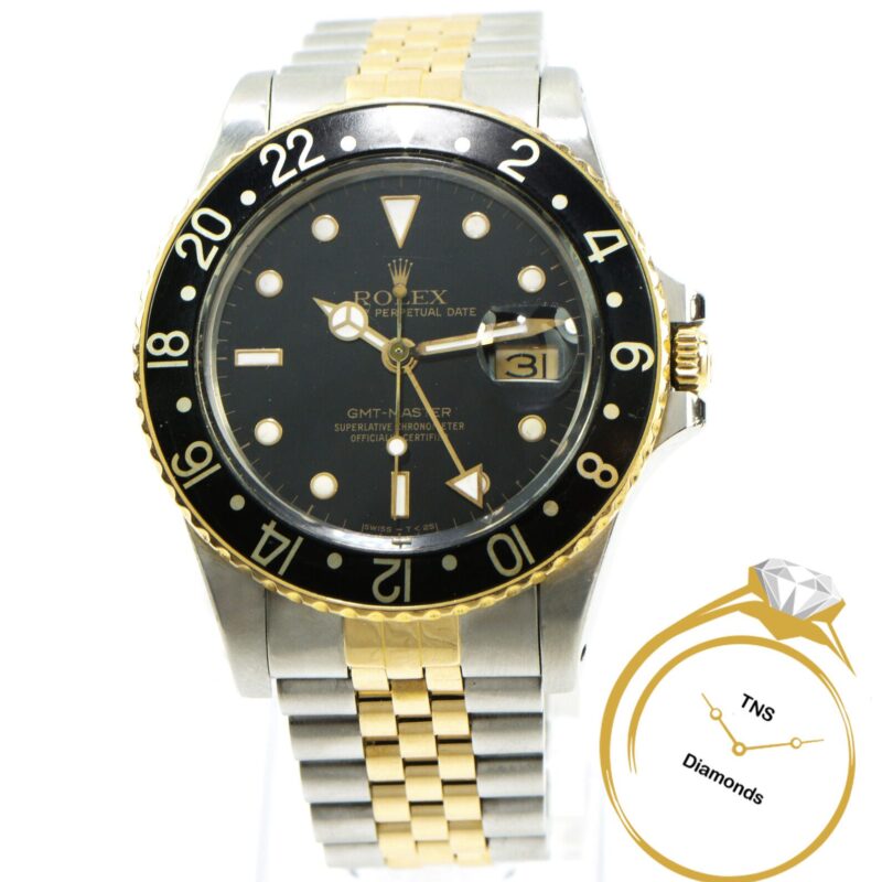 Vintage 1986 Rolex GMT-Master II 16753 Vintage 18K Yellow Gold & Steel 40mm