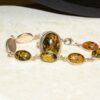 Vintage Sterling Silver Amber Set Bracelet with Sterling Ring 16.38gr, 7 inches