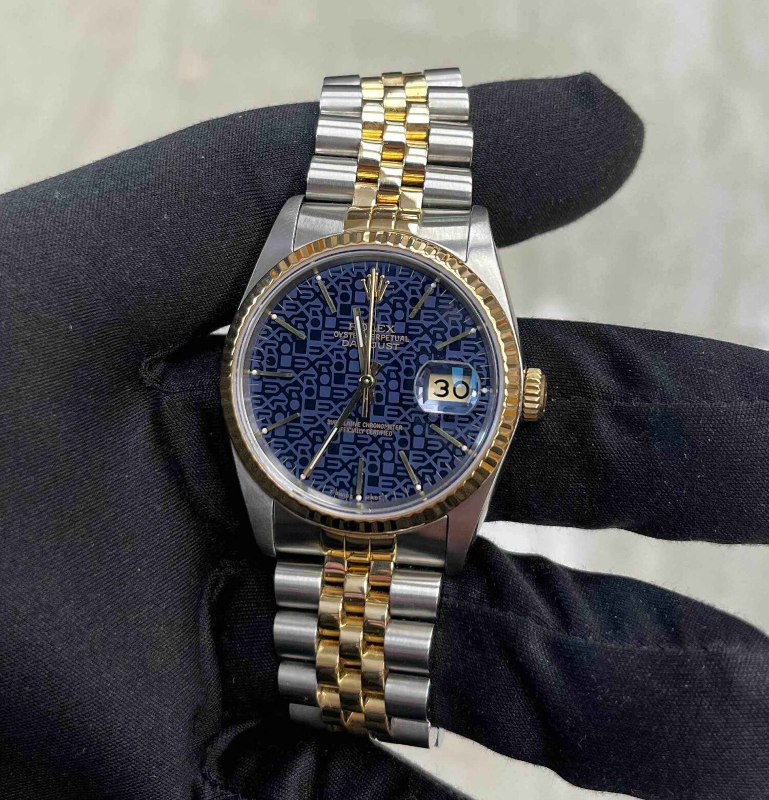 1988 Rolex Datejust 36 16233 36MM Blue Jubilee Computer Dial
