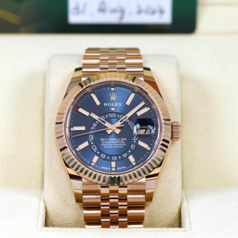 New 2024 Rolex Sky-Dweller 336935 42MM Blue Dial 18K Rose Gold Box Papers