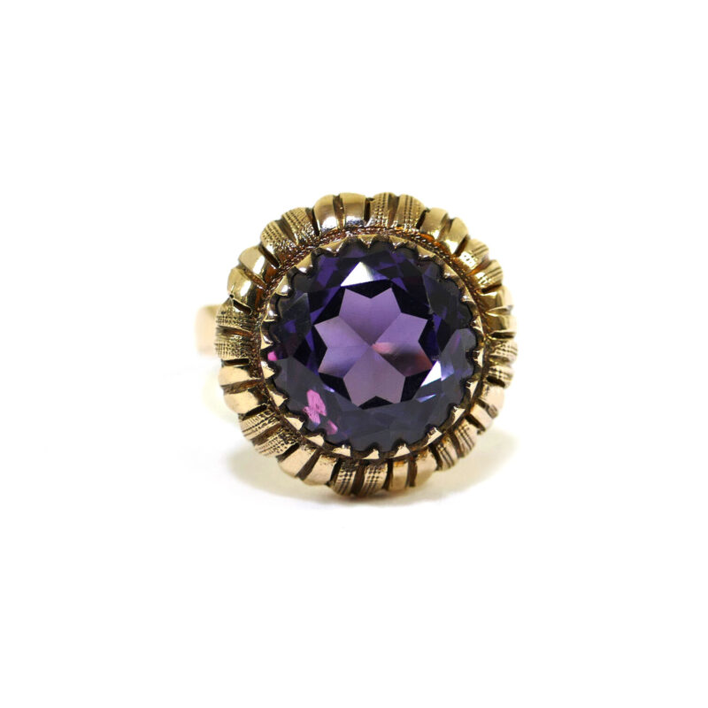 Synthetic Color Changing Alexandrite Vintagee14KkGolddCocktaillStatementtRing