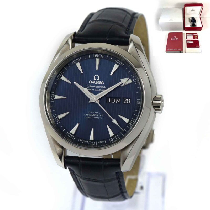 Omega Seamaster Aqua Terra Annual Calendar 231.13.43.22.03.002 43MM Blue Dial Box Papers