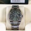 New 2023 Rolex Datejust 36 Green Motif Palm Dial 126234 Fluted Oyster Box Papers