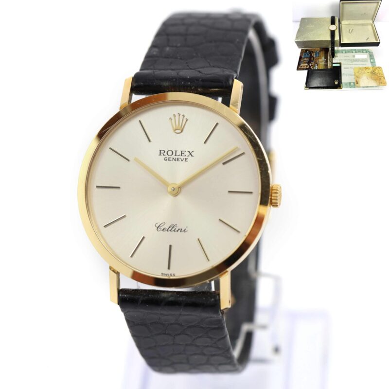 1993 Rolex Cellini 4112 32MM Silver Dial 18K Yellow Gold Box Papers X-Serial