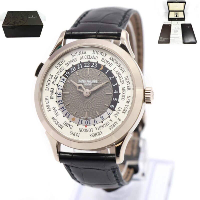 2016 Patek Philippe World Time 5230G 38.5MM Gray 18K White Gold Box Papers