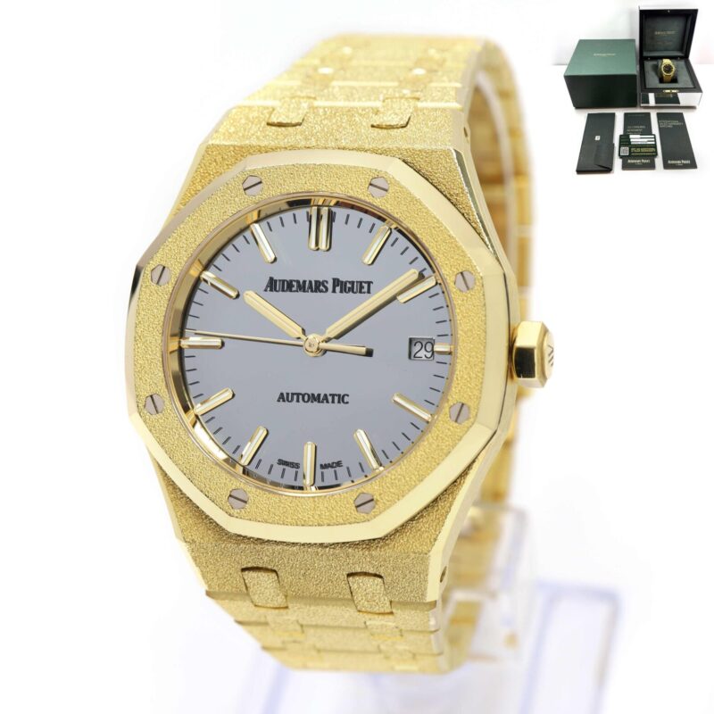 Audemars Piguet Royal Oak Carolina Bucci 15454BA 37MM Frosted Gold Box Papers