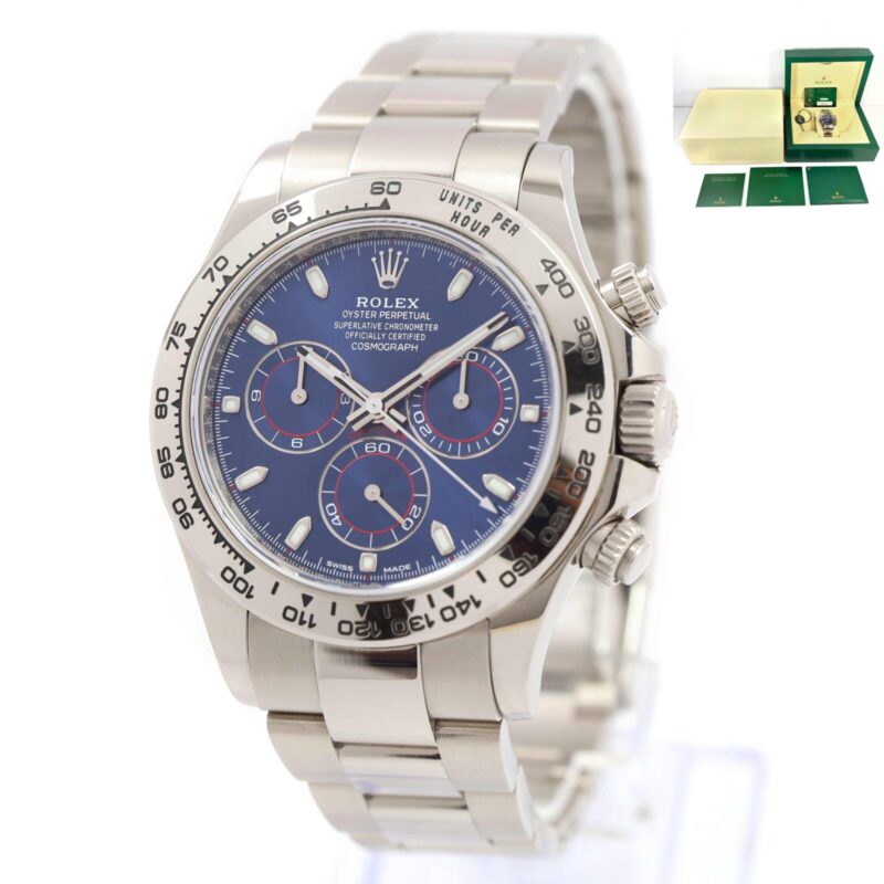 2020 Rolex Daytona 116509 40MM Blue Dial 18K White Gold Box Papers