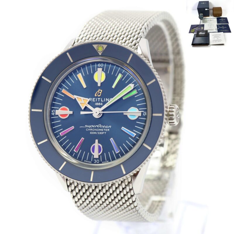2020 Breitling Superocean Heritage '57 A10370 42MM Blue Limited Box Papers