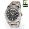 2010 Rolex Day-Date President 218399 41MM Black Wg Diamond Baguette Box Papers