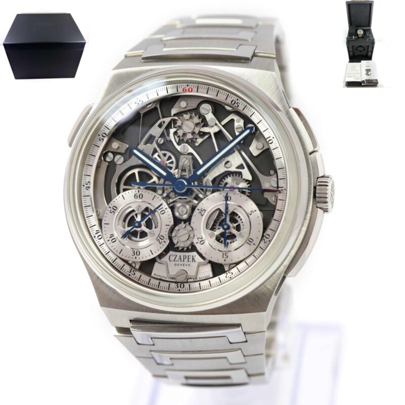 2024 Czapek Antarctique Rattrapante 42.5MM Skeleton Silver Grey Dial Box Papers