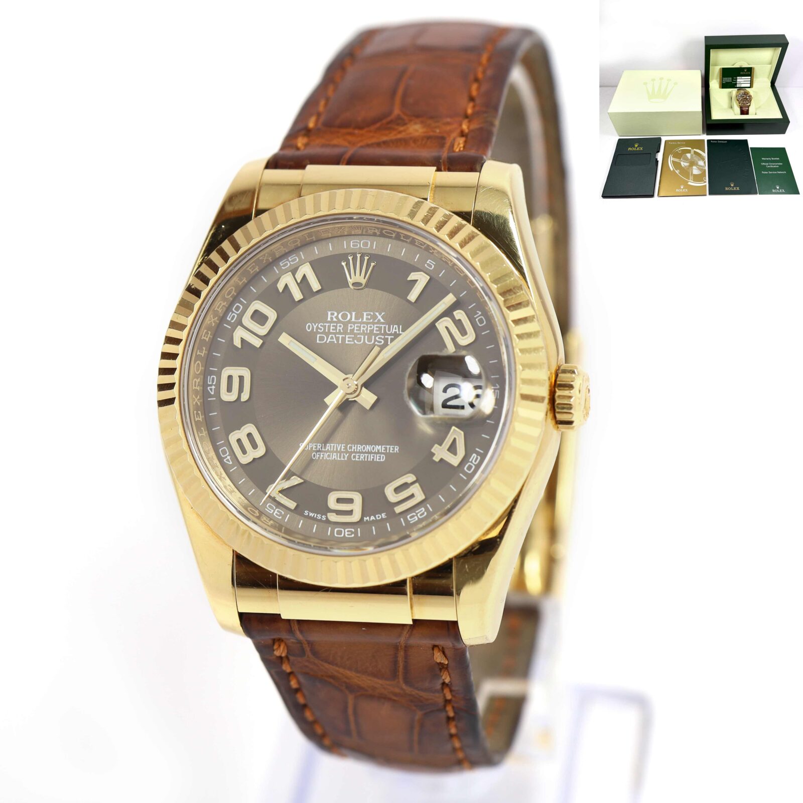 Rolex Datejust Factory Zebra White Gold Diamonds 36mm