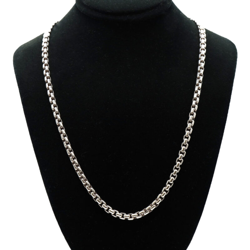 Authentic John Hardy Sterling Silver Box Link Men’s Chain Necklace 26” 4MM