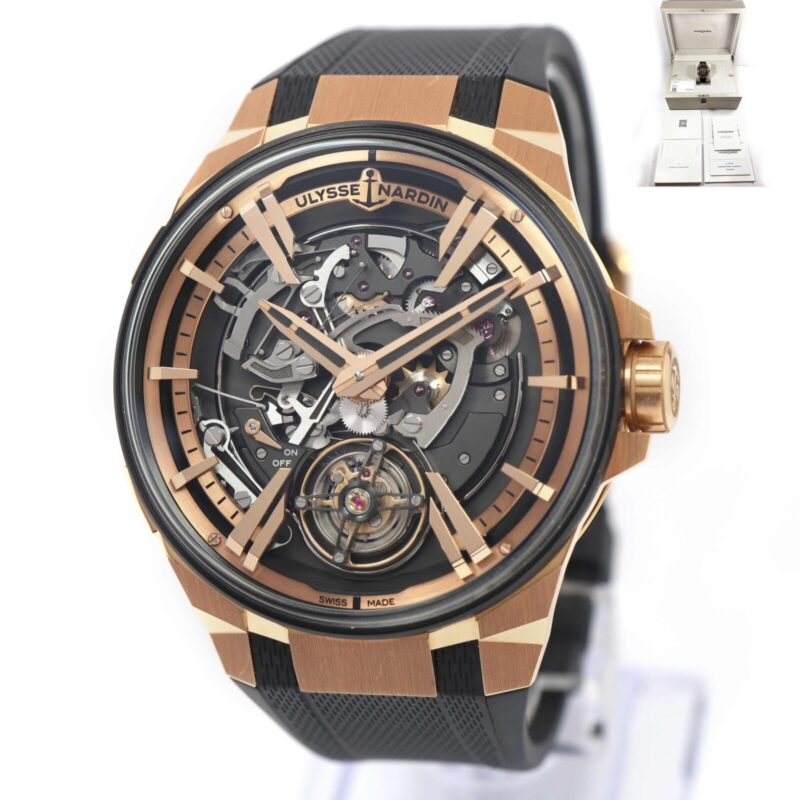2025 Ulysse Nardin Hourstriker 6215-400 45MM 18K Rose Gold Skeleton Box Papers