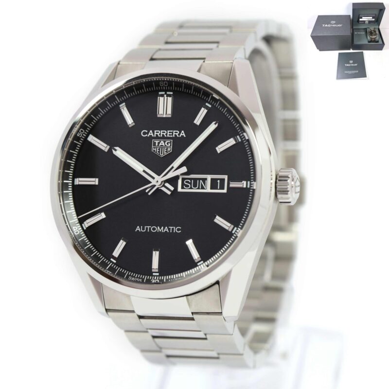 Tag Heuer Carrera Caliber 5 Day Date WBN2010.BA0640 41MM Black Dial Box Papers