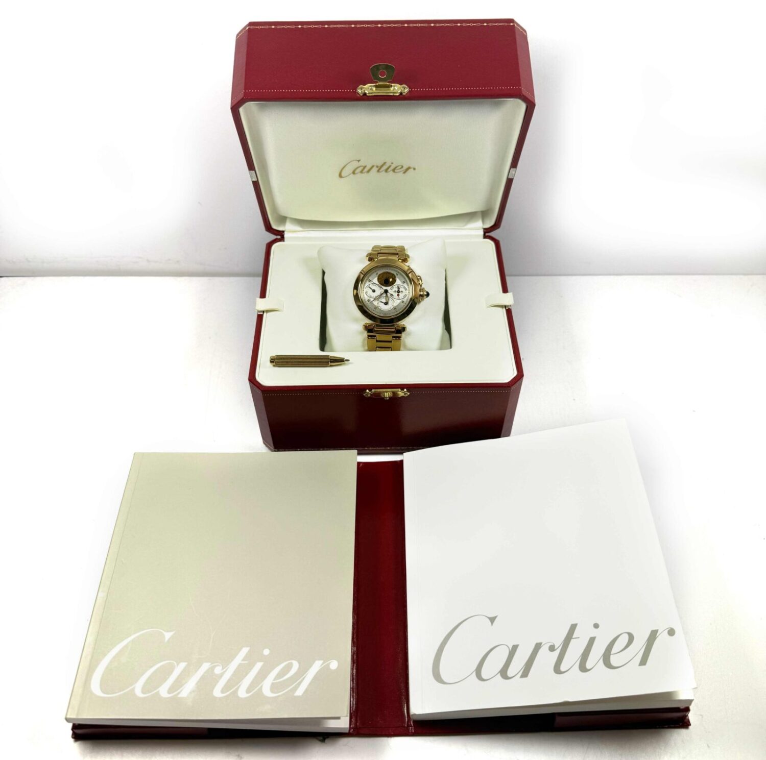 Cartier Pasha Perpetual Calendar 0975 38MM 18K Yg Silver