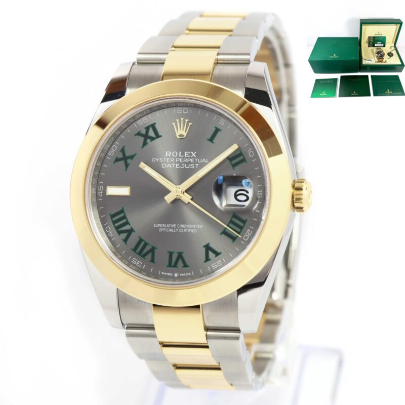 New 2025 Rolex Datejust Wimbledon 126303 41MM 18K Yg Two-Tone Box Papers