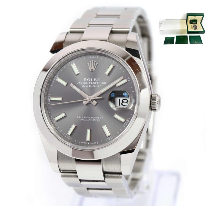 2021 Rolex Datejust 126300 41MM Rhodium Dial Smooth Oyster Box Papers