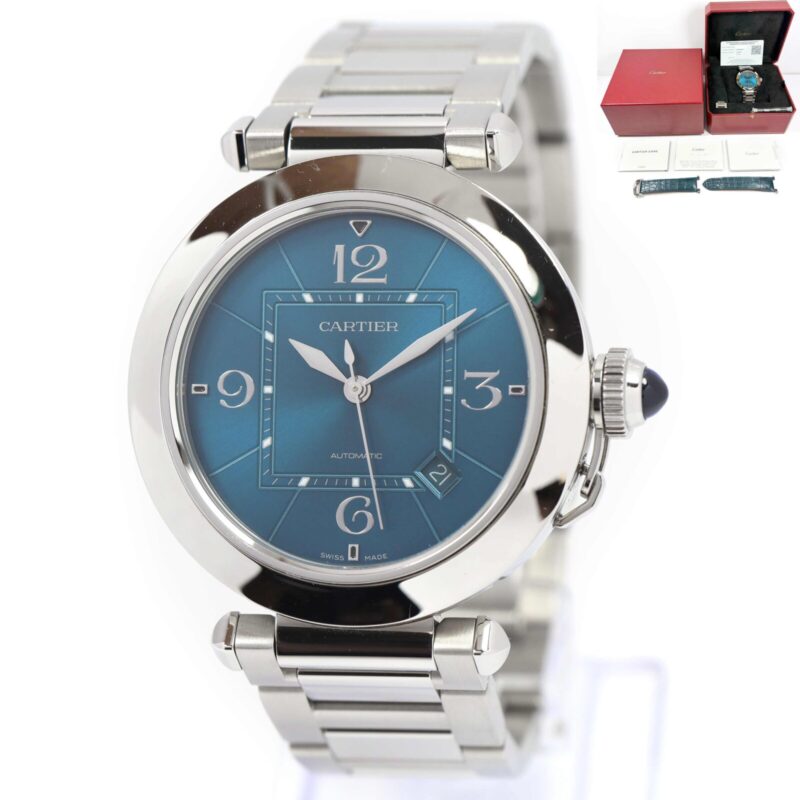 Cartier Pasha WSPA0038 41MM Blue Dial Stainless Steel Box Papers