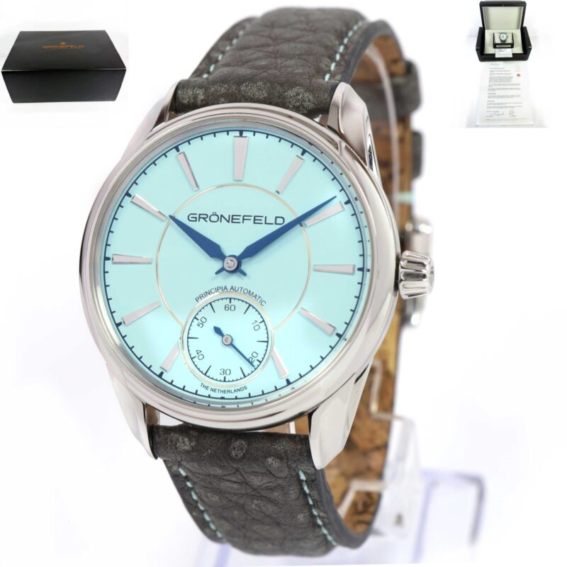 2021 Gronefeld 1941 Principia 39.5MM Tiffany Blue Dial Steel Box Papers