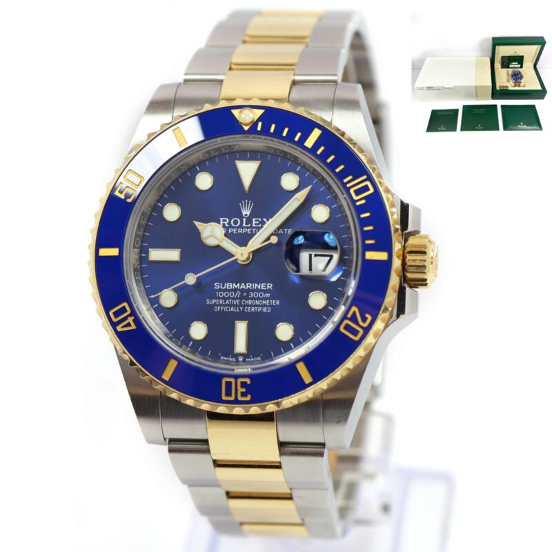 2022 Rolex Submariner Date Bluesy 126613LB 41MM 18K Yg Two-Tone Box Papers