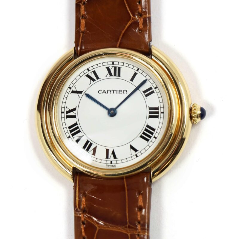 Cartier Vendome 78090 33MM White Paris Dial 18K Yellow Gold Box