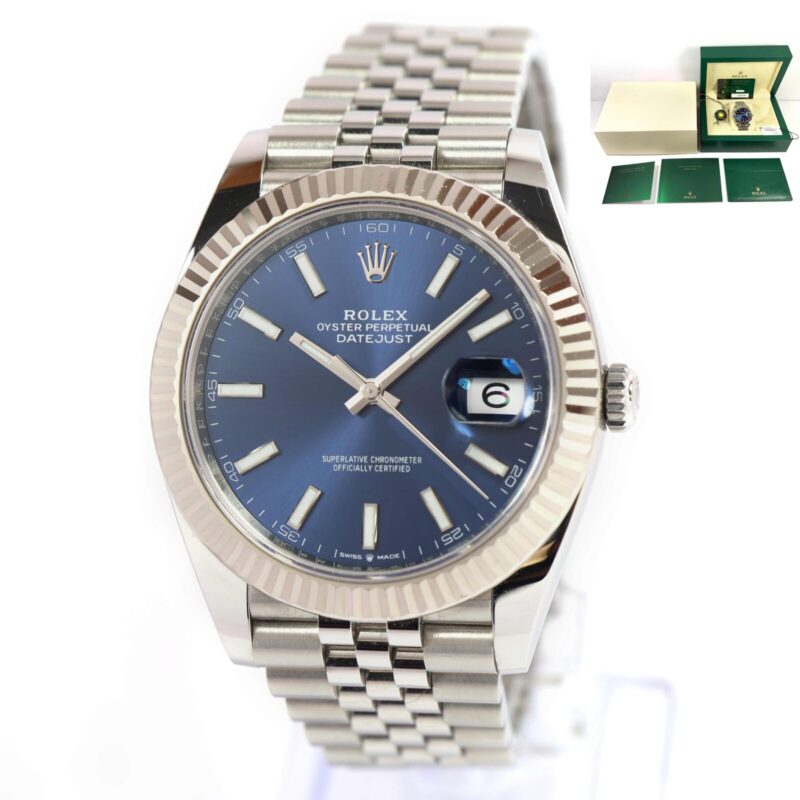2024 Rolex Datejust 126334 41MM Blue Dial Steel Fluted Jubilee Box Papers