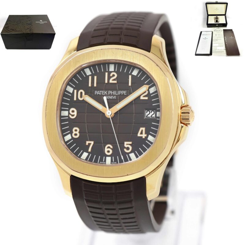 2010 Patek Philippe Aquanaut 5167R 40MM 18K Rose Gold Brown Dial Box Papers