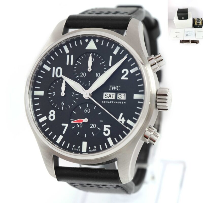 2024 IWC Pilot Chronograph IW378001 43MM Black Dial Box Papers