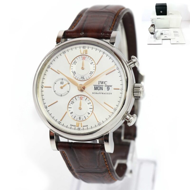 2021 IWC Portofino Chronograph IW391031 42MM Silver Dial Box Papers