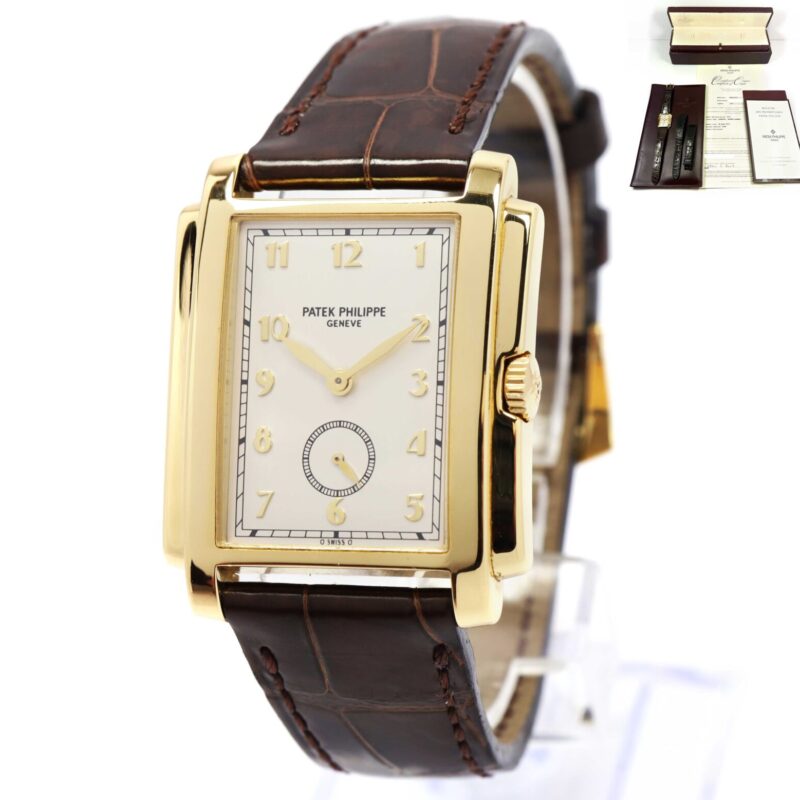 2001 Patek Philippe Gondolo 5024J 30MM White Dial 18K Yellow Gold Box Papers