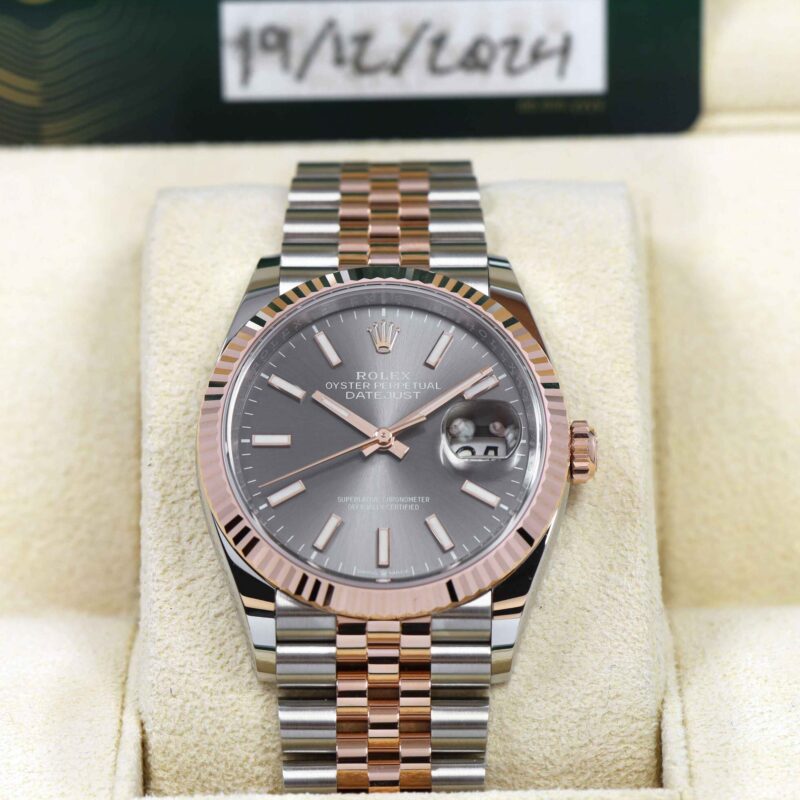 New Dec 2024 Rolex Datejust 126231 36MM Rhodium Index 18K Rg Two-Tone Box Papers
