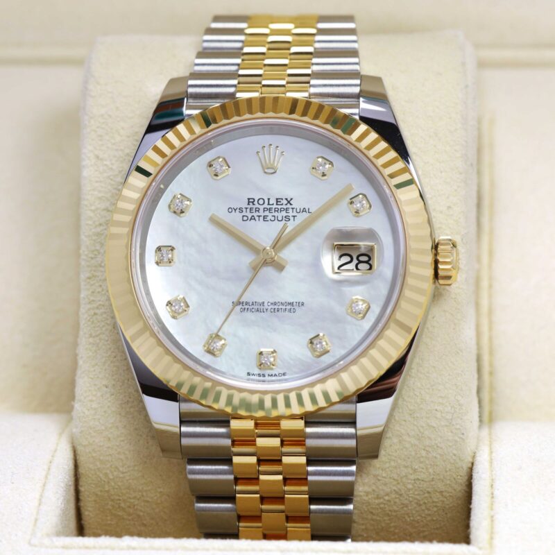 New 2020 Rolex Datejust 126333 41MM Mop Diamond 18K Yg Two-Tone Box Papers