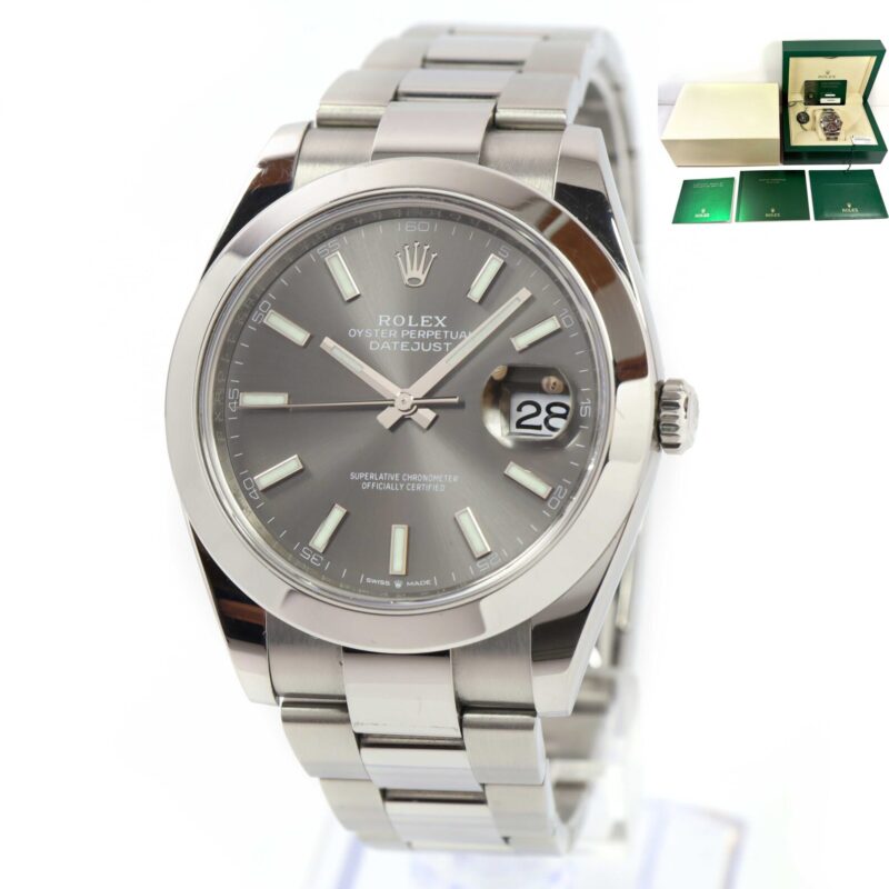 2024 Rolex Datejust 126300 41MM Rhodium Smooth Oyster Box Papers