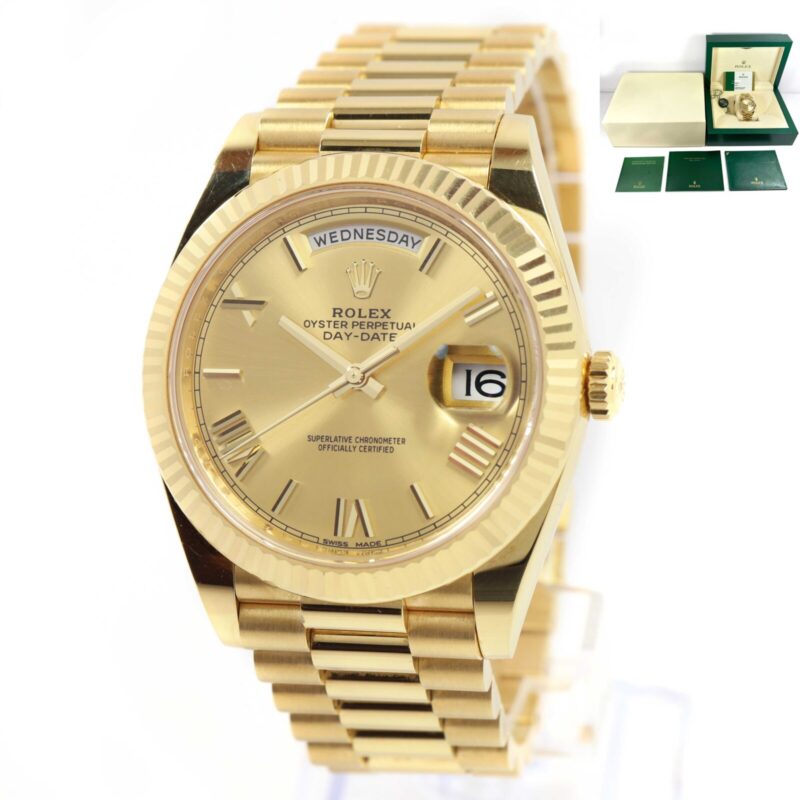 2018 Unpolished Rolex Day-Date President 228238 40MM Champagne Roman Box Papers
