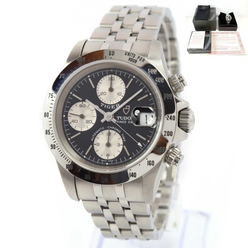 2000 Unpolished Tudor Tiger Prince Date 79280 40MM Black Dial Box Papers