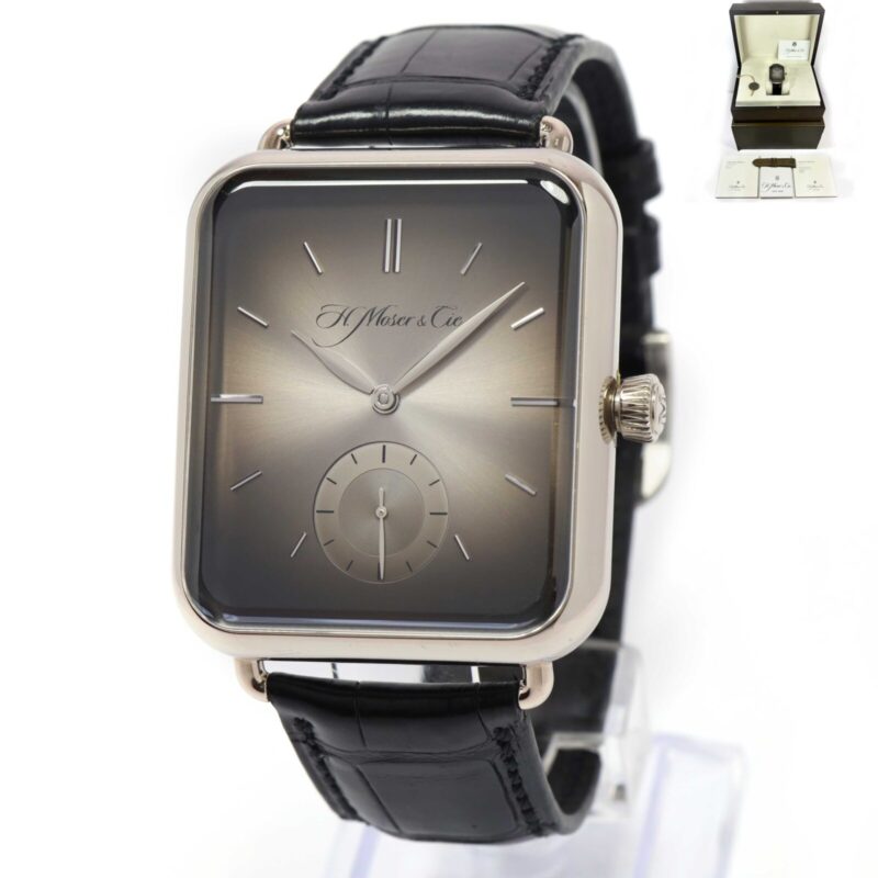 H. Moser & Cie Swiss Alp 5324-0200 44X38MM Gray 18K White Gold Box Papers