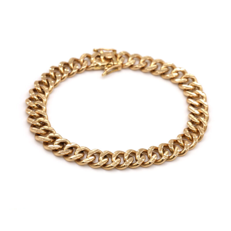 Cuban Link Diamond Cut 14K Rose Gold Men’s Women’s Unisex Bracelet 7.5” 32G