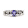Oval Tanzanite Diamond Channel Set Women’s Statement 14K White Gold Ring
