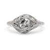 Natural Diamond .55CT Vintage Filigree 14K White Gold Women’s Ring