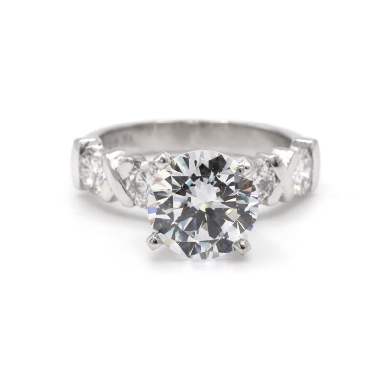 1.48CT Diamond Crossover X Design Platinum Semi-Mount Women’s Engagement Ring