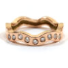 Diamond 14K Rose Gold Wavy Stacking Band Ring