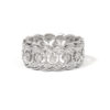 Diamond Filigree Milgrain Thick Detailed 18K White Gold Wedding Band Ring