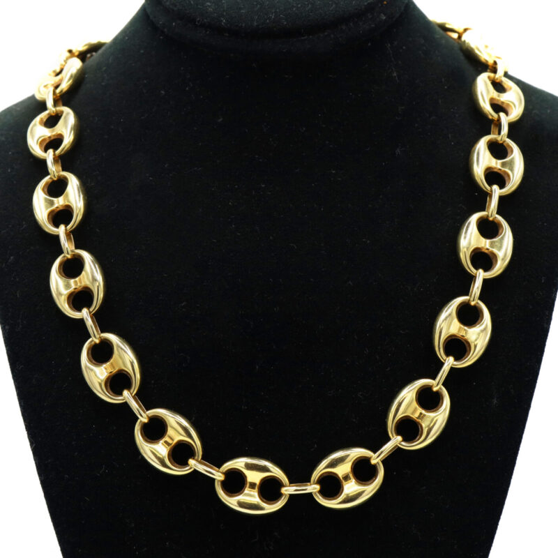 Gucci Puff Hollow Puffed Mariner 14K Yellow Gold Link Chain Men’s Necklace