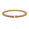 Natural Diamond Tip 18K Yellow Gold Bezel Set Flexi Cuff Bangle Bracelet