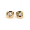 Diamond Solitaire Bezel Set Stud 14K Yellow Gold Dainty Women’s Earrings