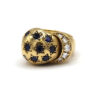 Blue Sapphire Diamond 18K Yellow Gold Circa 1970'S Statement Ring