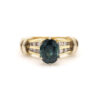 2.3CT Oval Blue Sapphire And Diamond 14K Yellow Gold Statement Engagement Ring