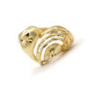 Heart Diamond Cut Detailed 14K Yellow Gold Statement Dainty Ring